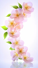 Pink blossoms curve gracefully against a soft, light background, ideal for springtime greeting cards or website banners