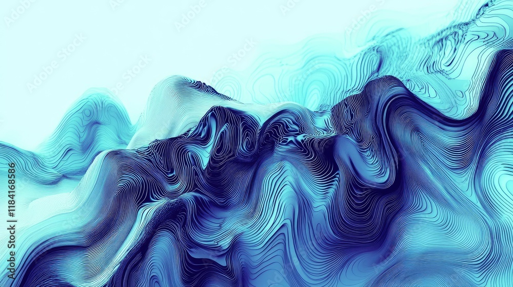 Poster gradient patterns in light blue with flowing lines, creating a professional abstract business backgr