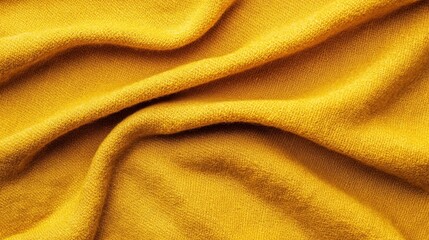 Fototapeta premium Luxurious Mustard Yellow Knit Fabric Texture Background