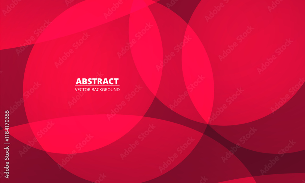 Aufkleber red abstract modern geometric background with circles. minimalist composition with rounds. circle ef