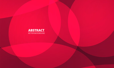 Red abstract modern geometric background with circles. Minimalist composition with rounds. Circle effect vector illustration