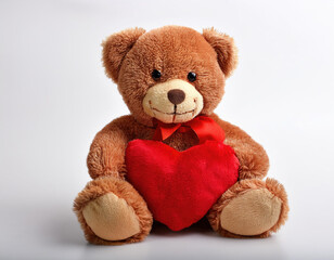 Obraz premium valantines teddy day in the white background studio shot