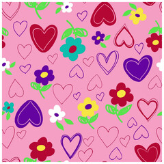 seamless abstract heart pattern design 
