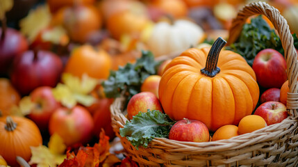 Close-Up of Fresh Fruit and Vegetable Display at a Market, Blurred Background