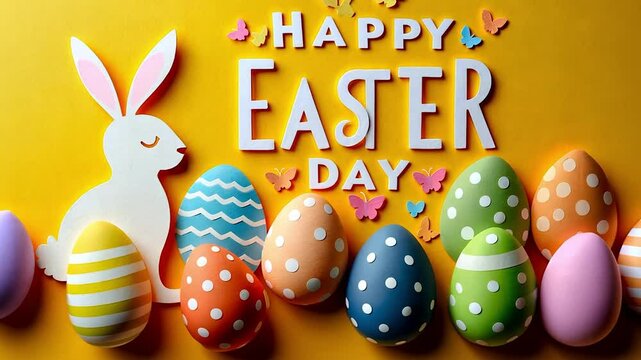 happy Easter Day card animated