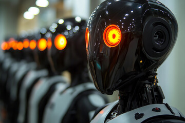 Fototapeta premium Generative AI image of cyborg robot