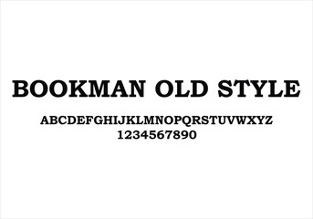 Obraz premium Bookman Old Story font for logo and headline. Isolated vector typeset