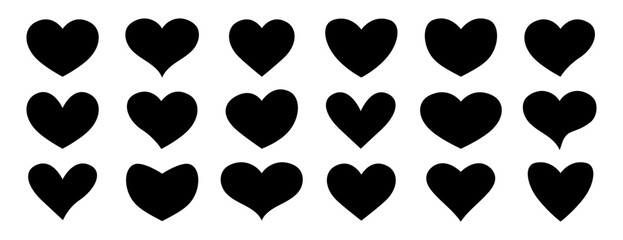 Set of different hearts vector icons