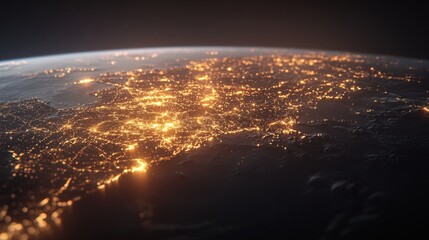 A 3D rendering of a soft-style network of glowing lines connecting points, symbolizing global digital transformation and the interconnectedness of technology.