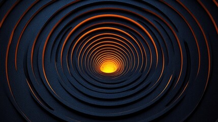 Top-down view of concentric circles with a glowing center, representing focus and innovation in business.