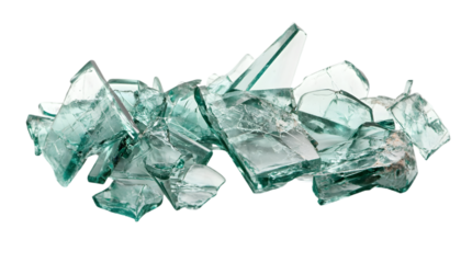 Cracked and Shattered Glass Fragments