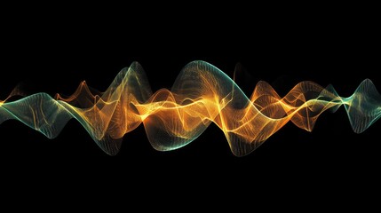 Top-down view of digital waveforms with glowing accents on a black background, symbolizing progress.