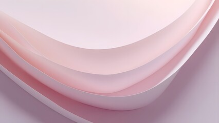 Ethereal Pink Paper Layers, Abstract Minimalist Background with Soft Curves and Lavender Gradient