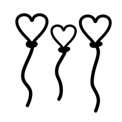 Illustration of a heart-shaped balloon. Valentine, party, birthday.