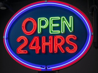 OPEN 24HRS - Neon Sign