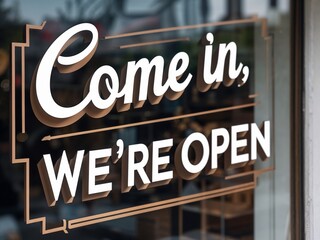 Obraz premium Come in, we're open - Sign
