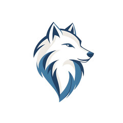 Obraz premium Simple wolf head illustration. Wolf head badge emblem logo icon isolated on white 