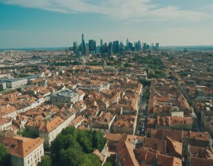 Obraz premium A city with many buildings