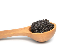 Black Caviar Isolated, Sturgeon, Sevruga, Beluga Caviare, Luxury Seafood, Expensive Gourmet Delicatessen, Black Caviar on White Background