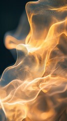 Obraz premium Soft, smooth waveforms undulate in shades of butter yellow, creating an enchanting display reminiscent of flowing silk under gentle light. This tranquil composition evokes a sense of calm