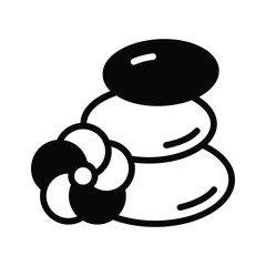 Relaxing, spa, massage, concept icon of hot stones in modern style