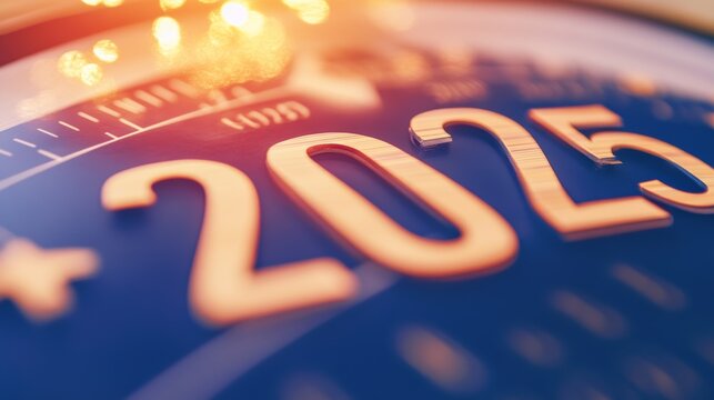 Happy new year 2025. Close up calendar concept.