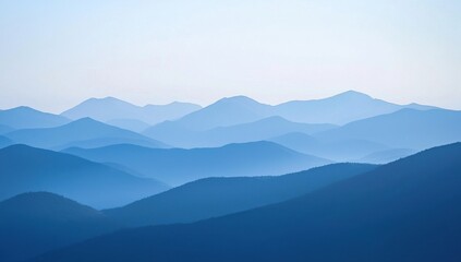 Serene Blue Mountain Range Landscape Nature Photography Wallpaper