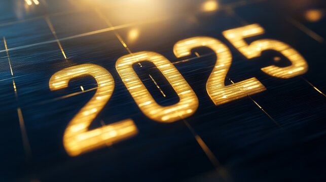 Happy new year 2025. Close up calendar concept.