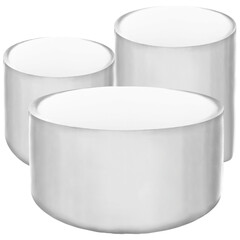 Minimalist White Platform Stands in Cylindrical Shapes