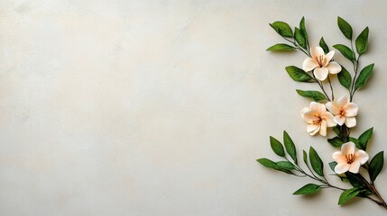 Naklejka premium Delicate Floral Arrangement on Soft Neutral Background