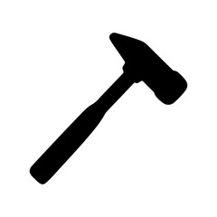 Black Hammer silhouette vector illustration on white background.
