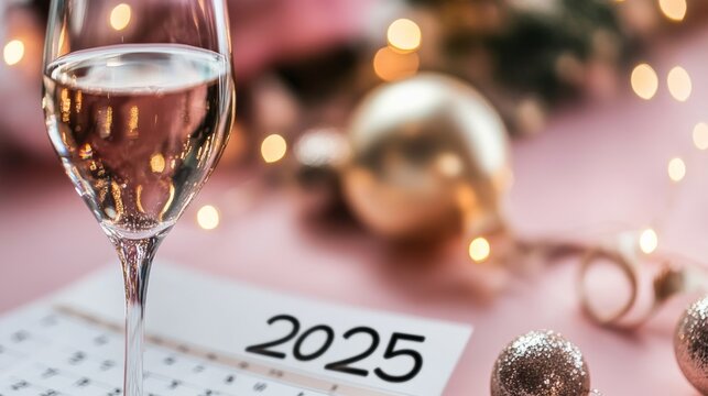 Happy new year 2025. Close up calendar concept.