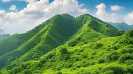 Fototapeta premium Landscape with mountains and clouds