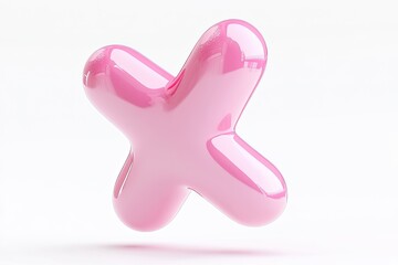 Glossy pink shape with playful curves, creating modern and whims