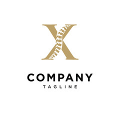 Letter X Spine Logo icon vector