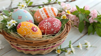 Fototapeta premium Easter decoration with eggs
