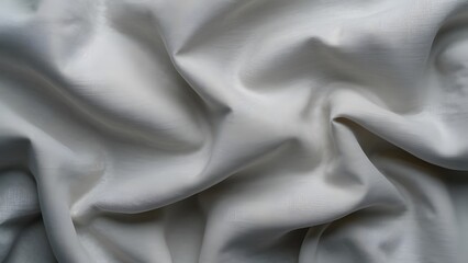 Obraz premium Close-Up Silver Linen Fabric Texture, Draped Creases and Folds Background Image