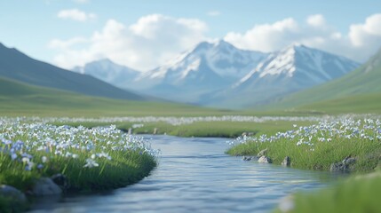 3D render depicting the water cycle in nature, showcasing evaporation, condensation, and precipitation.
