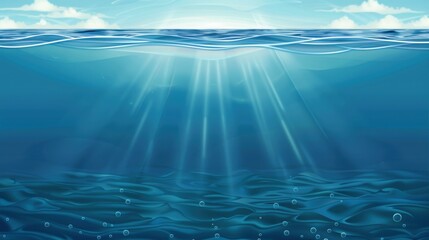 Viewing the Dark Blue Ocean Surface from Underwater