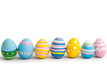 Fototapeta premium Colorful easter eggs collection isolated on white background