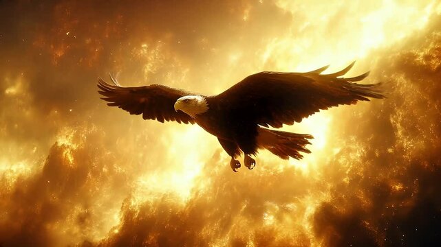 eagle in the sunset