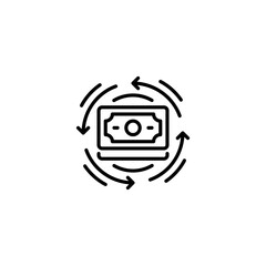 Cash Flow line icon. Universal creative premium symbol. Vector sign icon logo template. Vector illustration