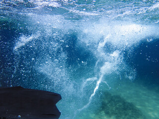 bubble, underwater, bubbles, water, sea, under, aquatic, blue, ocean, clear, background, air,...