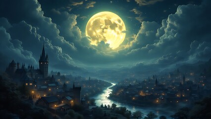 Night cloud enviroment mistic pith ornamental patterns
