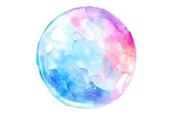 Soap bubble watercolor cut out isolated on white	