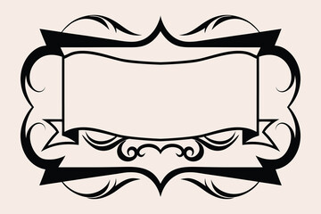 decorative scroll Elegant frame with ribbon banner, blank space writing for text calligraphy lettering Header frame Vintage Ribbon, Filigree Ornate border menu ornaments design Elements

