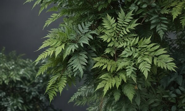 Detailed study of Leucaena glauca Benth leaves, Nature photography, White background