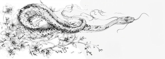 Happy Chinese new year 2025 Zodiac sign, year of the Snake