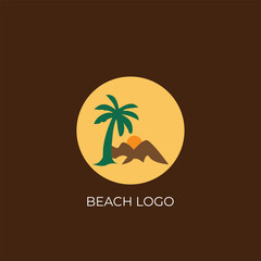Obraz premium palm tree on the beach for logo 