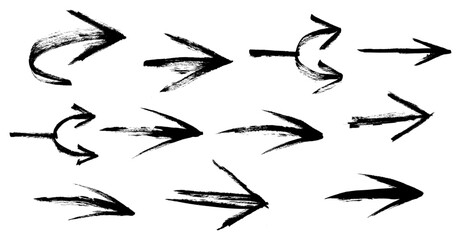 Arrow Grunge Brush Stroke Vector Set